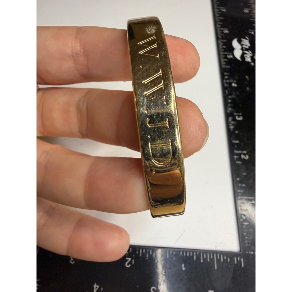 WWJD Bracelet Gold Tone Genuine Copper Cuff Engraved Religious Faith Jewelry